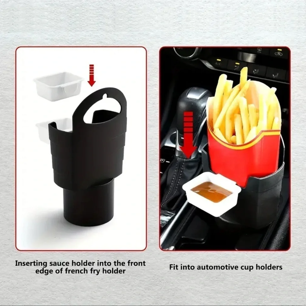 On the go French fry cup holder with sauce holder NWT